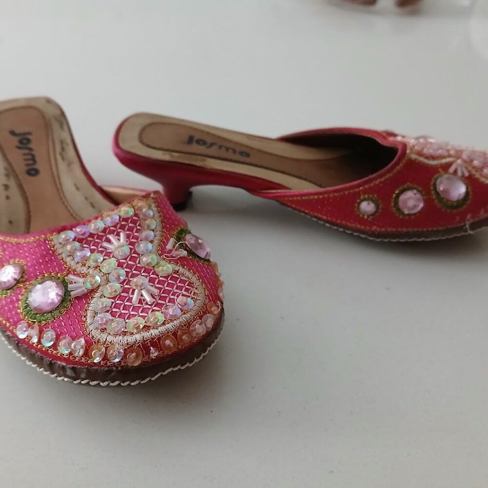 Fabuous Pink Jeweled Little Girl Mules by Josmo